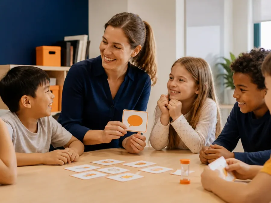DilX English çocuklar için İngilizce etkinliğine katılan öğrenciler